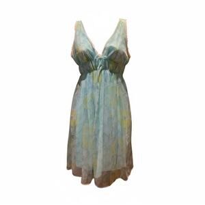 VTG Blue 1970s Floral Dress Lingerie